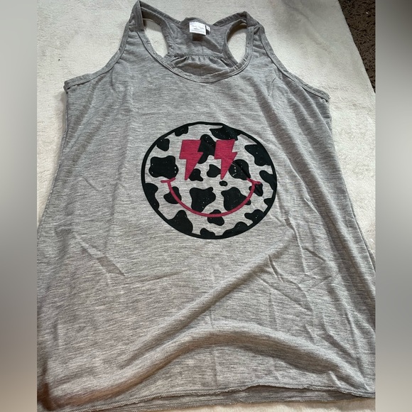 Cow Smiley Womens Tank Top - Picture 1 of 1